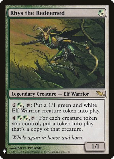 Rhys the Redeemed (SHM), The List Reprints