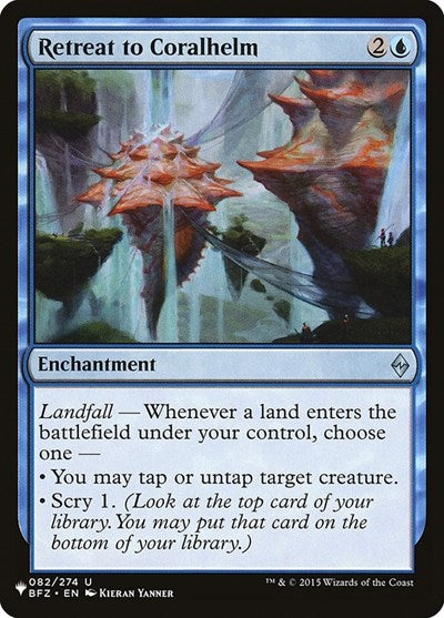 Retreat to Coralhelm, The List Reprints