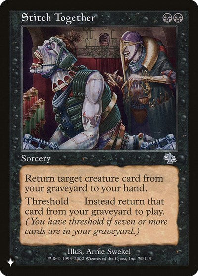 Stitch Together, The List Reprints