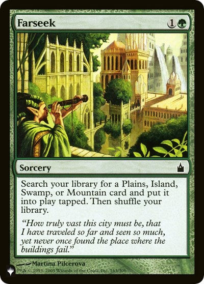 Farseek (RAV), The List Reprints