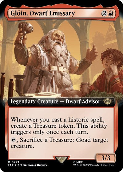 Gloin, Dwarf Emissary (Extended Art) (Surge Foil), Universes Beyond: The Lord of the Rings: Tales of Middle-earth