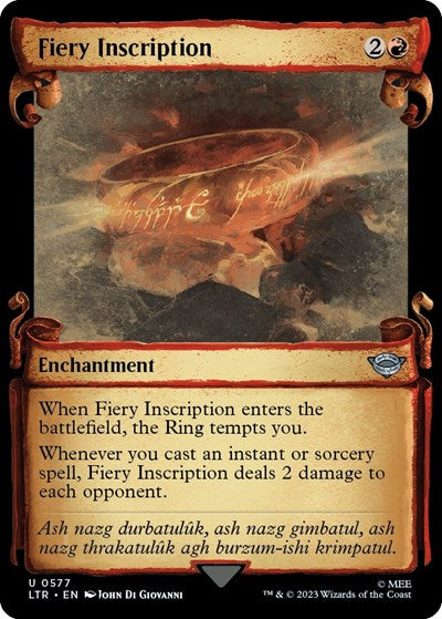 Fiery Inscription (Showcase Scrolls), Universes Beyond: The Lord of the Rings: Tales of Middle-earth