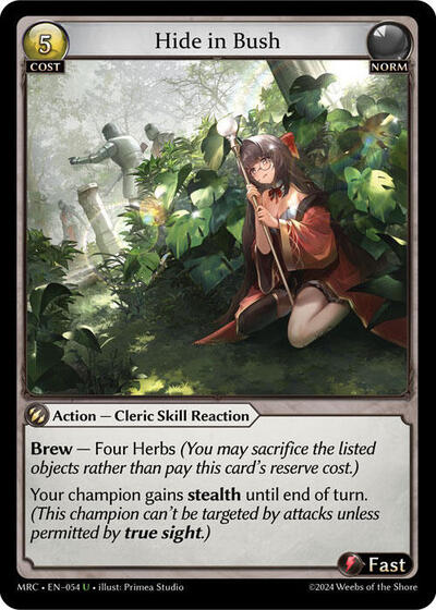 Hide in Bush, Mercurial Heart
