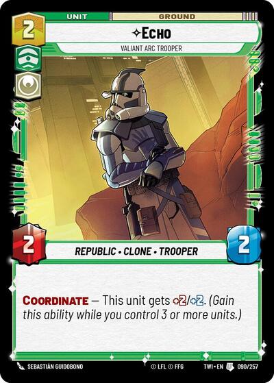 Echo - Valiant Arc Trooper, Twilight of the Republic
