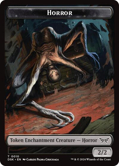 Horror // Glimmer Double-Sided Token, Duskmourn: House of Horror