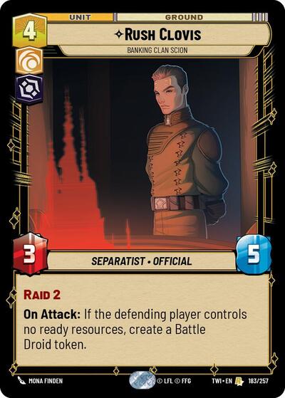 Rush Clovis - Banking Clan Scion, Twilight of the Republic