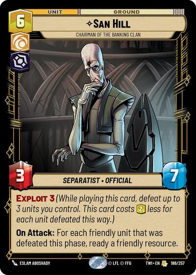 San Hill - Chairman of the Banking Clan, Twilight of the Republic