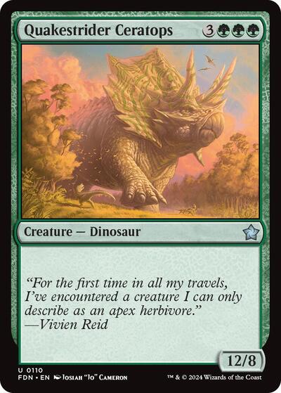 Quakestrider Ceratops, Foundations
