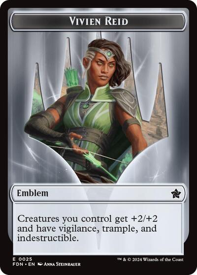 Emblem - Vivien Reid // Elf Warrior Double-Sided Token, Foundations