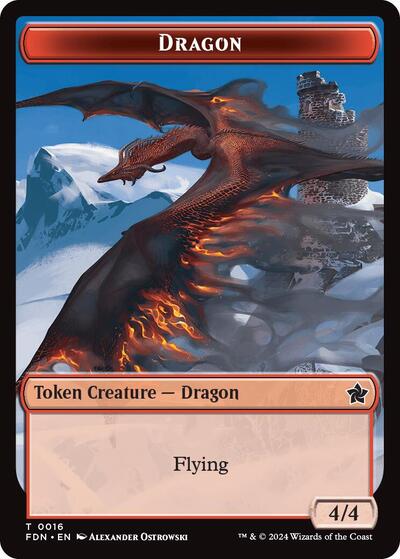 Dragon (0016) // Dragon (0017) Doubled-Sided Token, Foundations