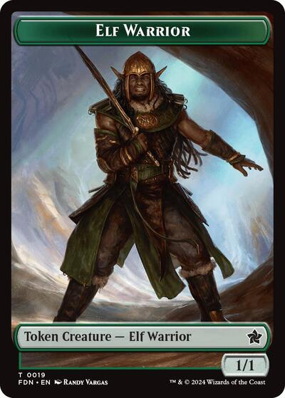 Elf Warrior // Raccoon Doubled-Sided Token, Foundations