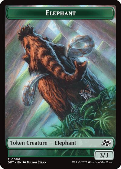 Elephant // Zombie (0003) Double-Sided Token, Aetherdrift