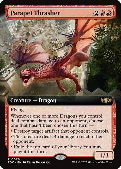 Parapet Thrasher (Extended Art), Commander: Tarkir: Dragonstorm