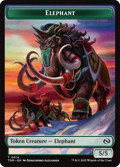 Elephant // Treasure  Double-Sided Token, Tarkir: Dragonstorm