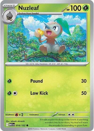 Nuzleaf, ME01: Mega Evolution