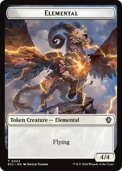 Elemental (0002) // Elemental (0009) Double-Sided Token, Commander: Lorwyn Eclipsed