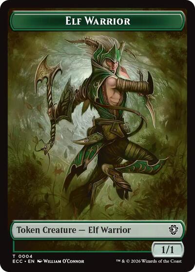 Elf Warrior (0004) // Plant (0005) Double-Sided Token, Commander: Lorwyn Eclipsed