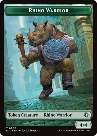 Rhino Warrior // Elemental (0010) Double-Sided Token, Commander: Lorwyn Eclipsed