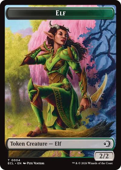Elf // Kithkin (0007) Double-Sided Token, Lorwyn Eclipsed