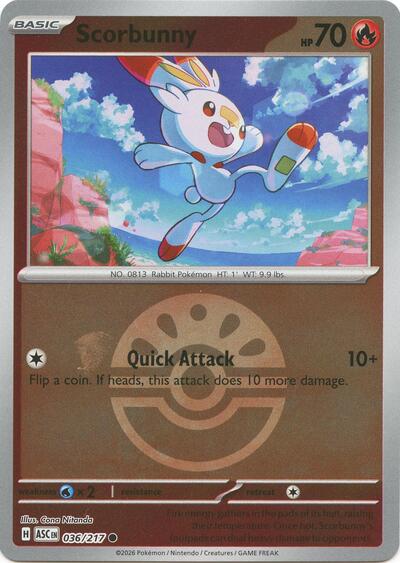 Scorbunny - 036/217 (Friend Ball), ME: Ascended Heroes