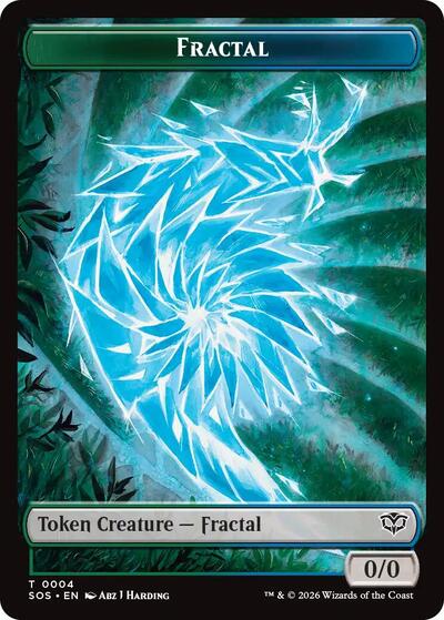 Fractal (0004) // Elemental (0002) Double-Sided Token, Secrets of Strixhaven