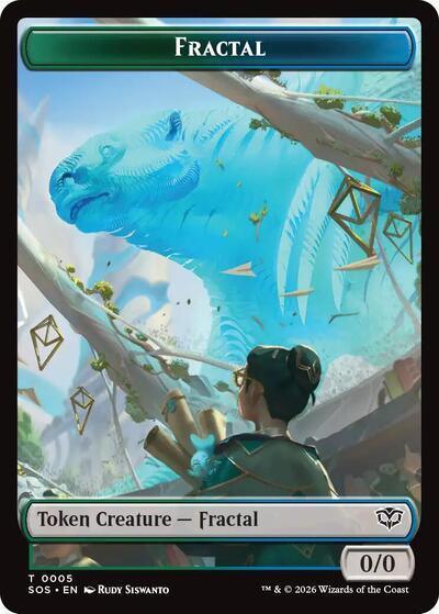 Fractal (0005) // Spirit (0011) Double-Sided Token, Secrets of Strixhaven