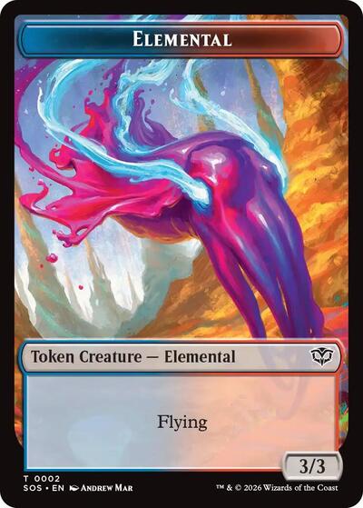 Elemental (0002) // Treasure Double-Sided Token, Secrets of Strixhaven