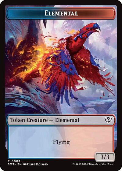 Elemental (0003) // Treasure Double-Sided Token, Secrets of Strixhaven