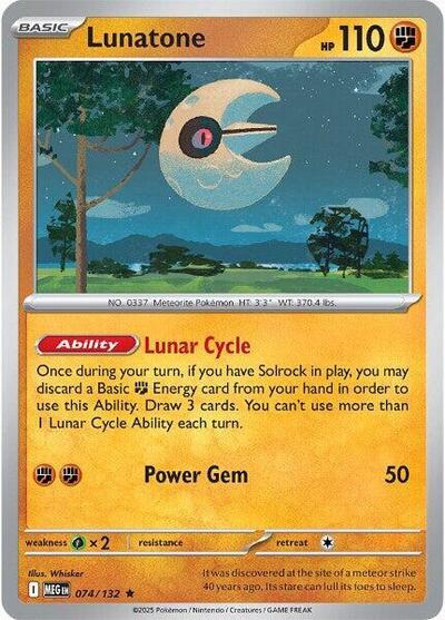 Lunatone - 074/132 (Non-Holo), Deck Exclusives