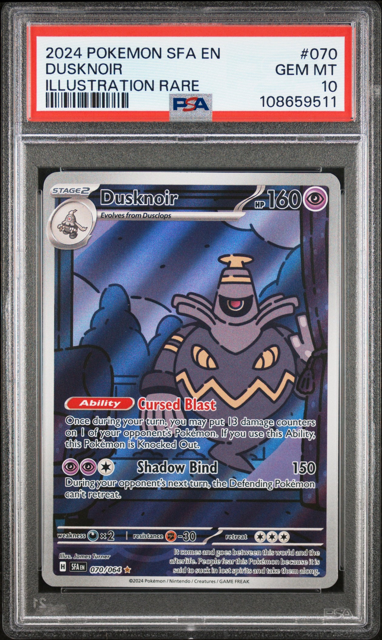 Dusknoir - PSA 10, SV: Shrouded Fable